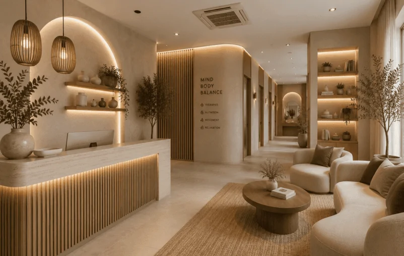 Whitemonde is Dubai's trusted wellness center interior design and fit-out company. Longevity clinics, spa, IV lounges, cryotherapy centers, and boutique wellness hubs delivered turnkey.